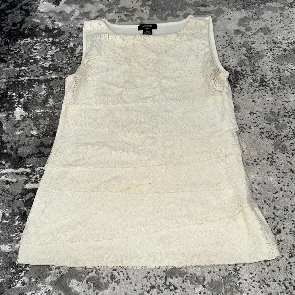Verve Ami off white layered lace blouse